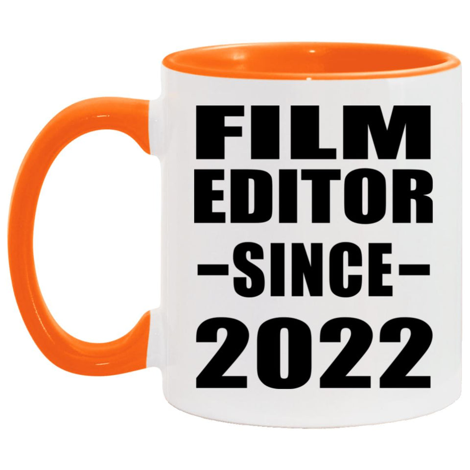 Film Editor Since 2022 - 11oz Accent Mug Orange