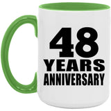 48th Anniversary 48 Years Anniversary - 15oz Accent Mug Green