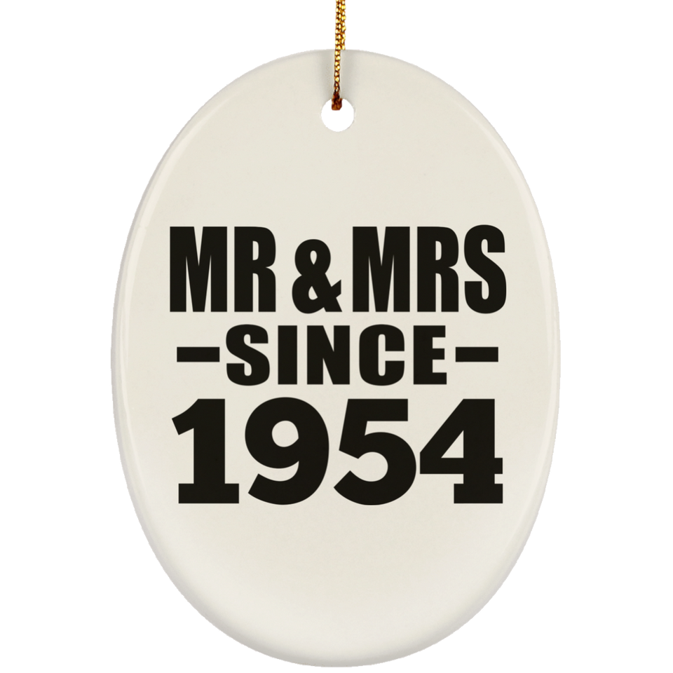 70th Anniversary Mr & Mrs Since 1954 - Oval Ornament