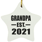 Grandpa Established EST. 2021 - Star Ornament