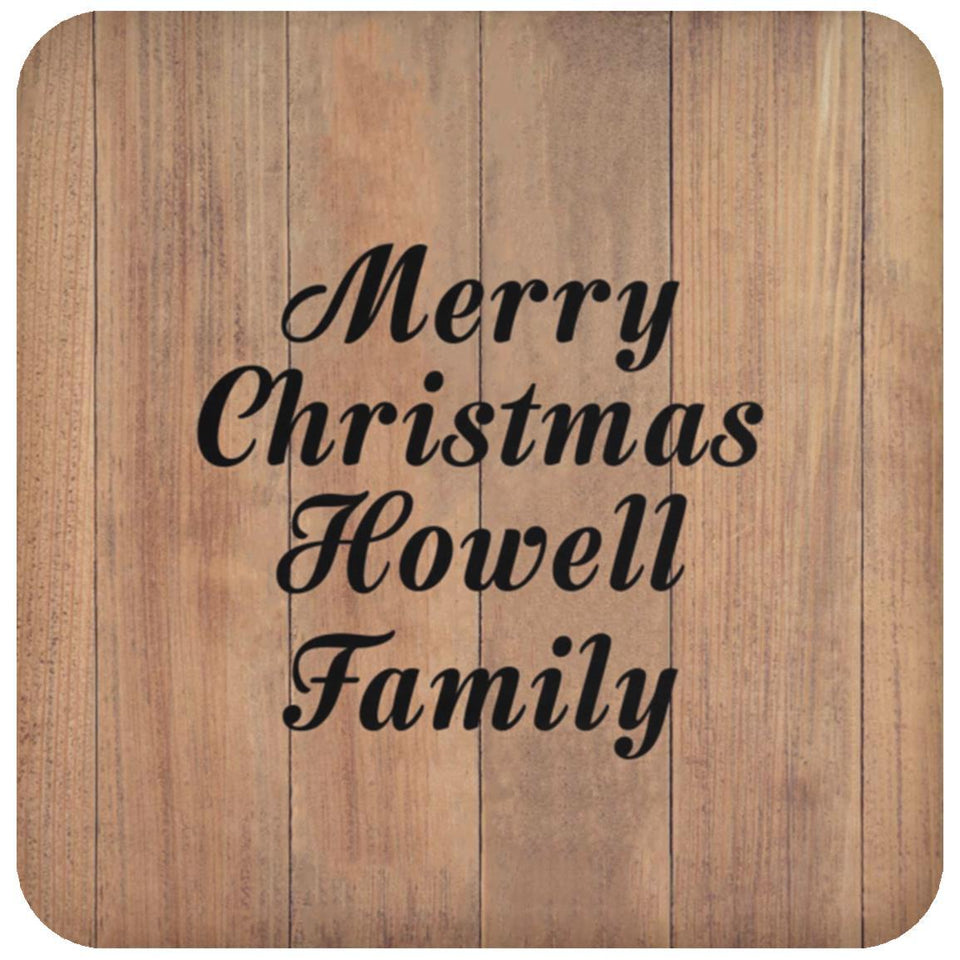 Merry Christmas Howell Family - Drink Coaster C