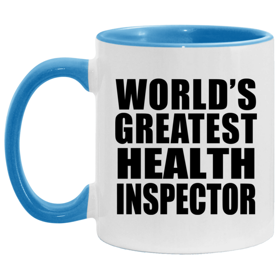 World's Greatest Health Inspector - 11oz Accent Mug Blue