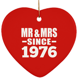 48th Anniversary Mr & Mrs Since 1976 - Heart Ornament