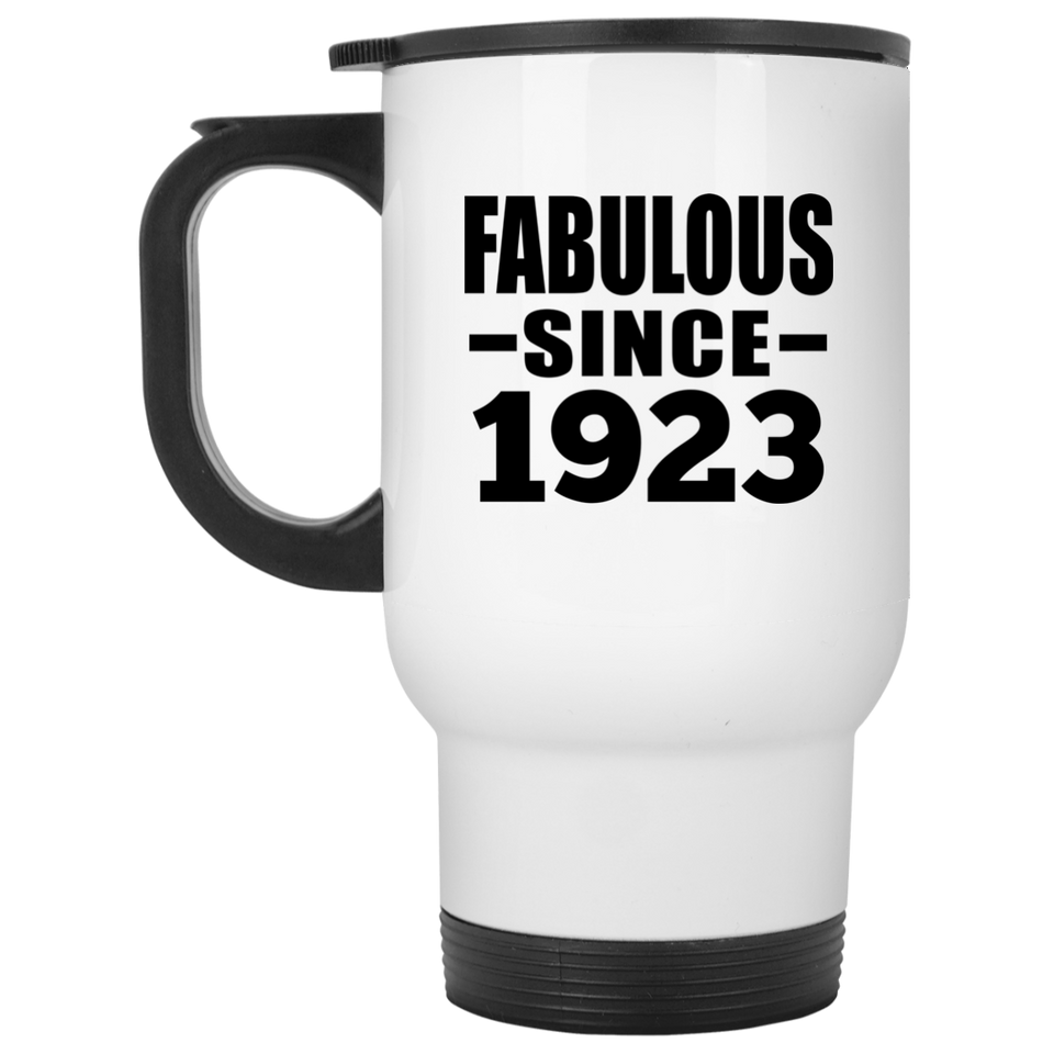 101st Birthday Fabulous Since 1923 - White Travel Mug