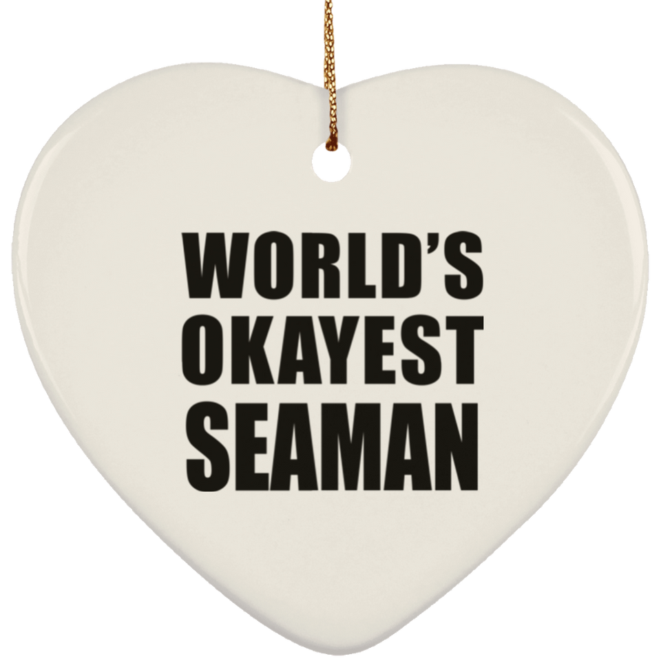 World's Okayest Seaman - Heart Ornament