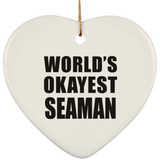 World's Okayest Seaman - Heart Ornament