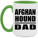 Afghan Hound Dad - 15oz Accent Mug Green