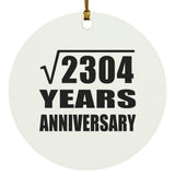 48th Anniversary Square Root of 2304 Years Anniversary - Circle Ornament