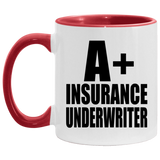 A+ Insurance Underwriter - 11oz Accent Mug Red