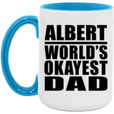 Albert World's Okayest Dad - 15oz Accent Mug Blue