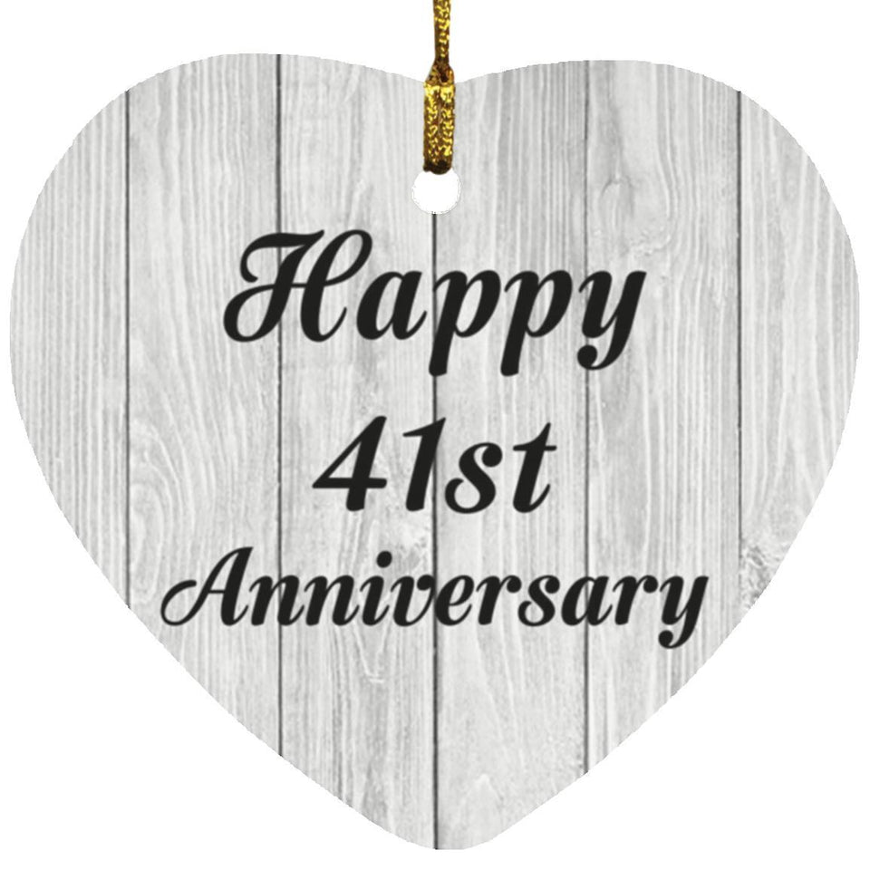 Happy 41st Anniversary - Heart Ornament F