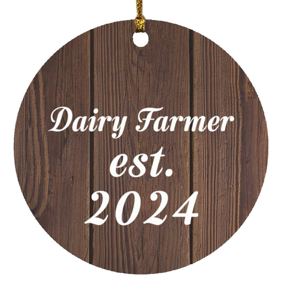 Dairy Farmer Established Est. 2024 - Circle Ornament D