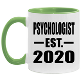 Psychologist Established EST. 2020 - 11oz Accent Mug Green