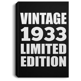91st Birthday Vintage 1933 Limited Edition - Canvas Portrait