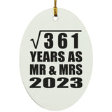 19th Anniversary Square Root of 361 Years As Mr & Mrs 2023 - Oval Ornament