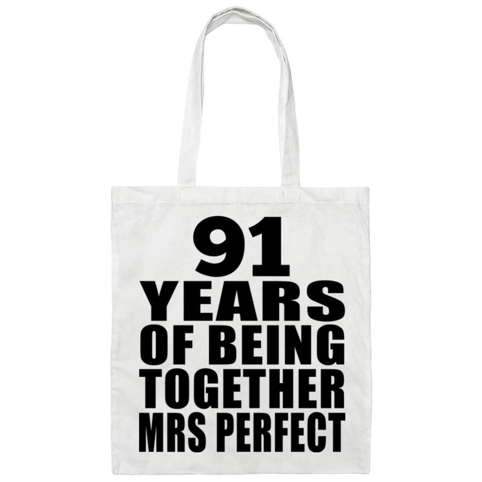 91st Anniversary 91 Years Of Being Mrs Perfect - Tote Bag White
