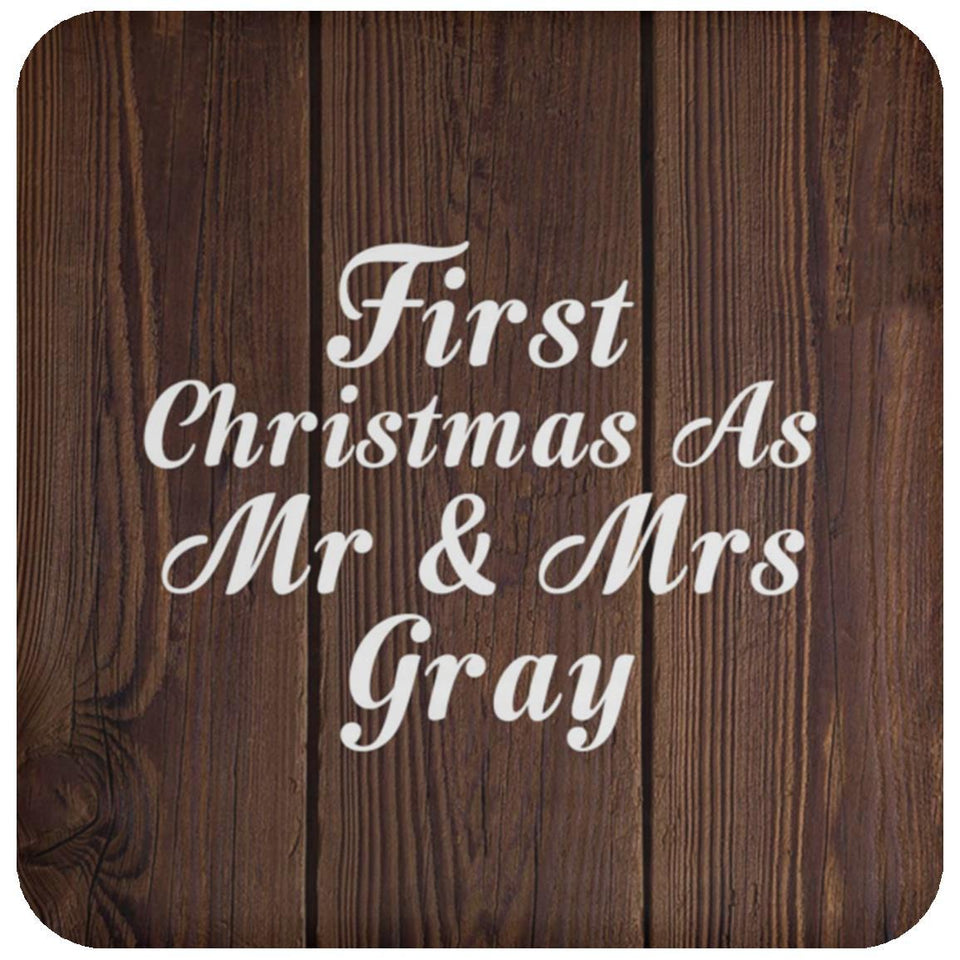 First Christmas As Mr & Mrs Gray - Drink Coaster D