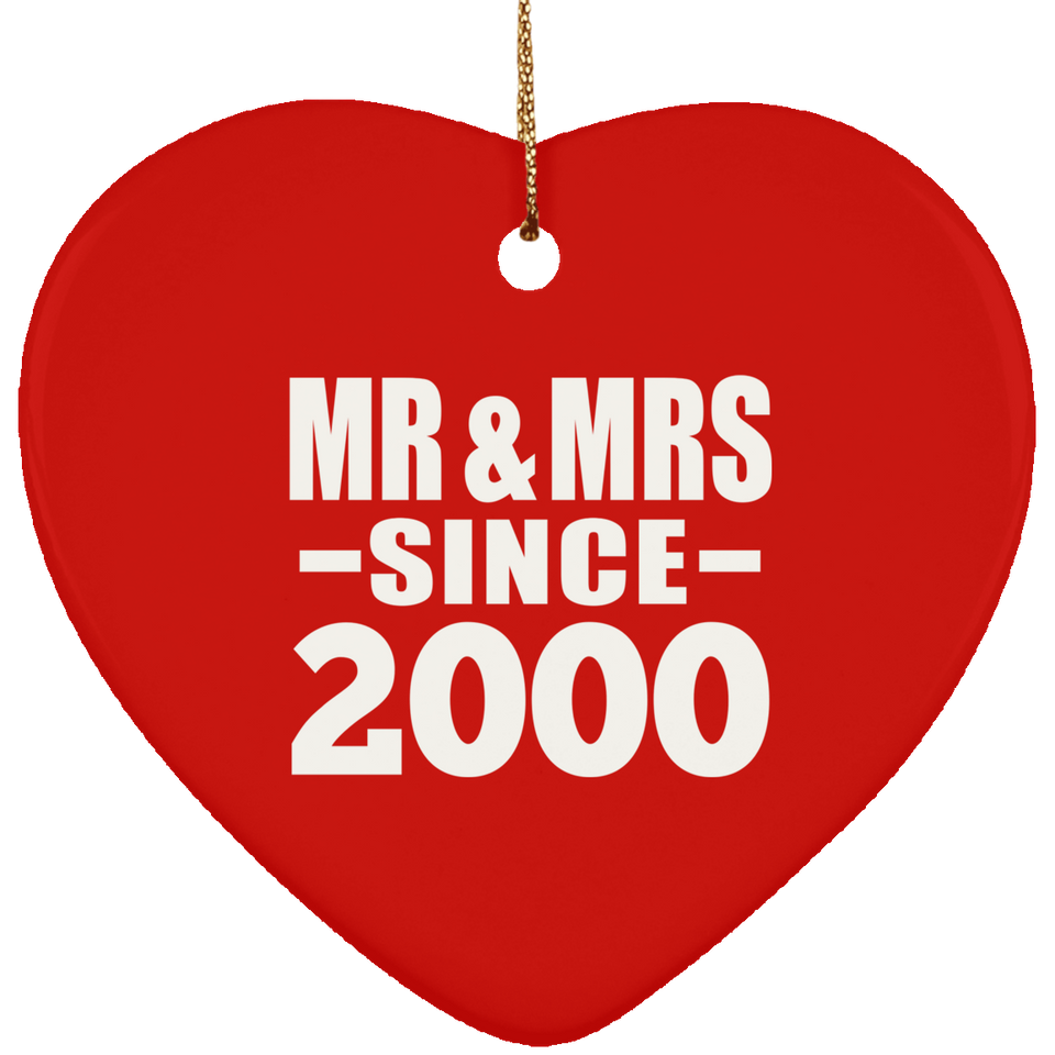 24th Anniversary Mr & Mrs Since 2000 - Heart Ornament