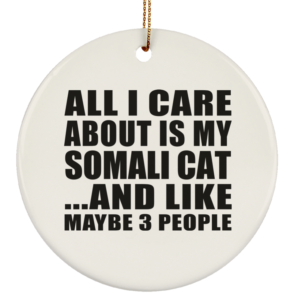 All I Care About Is My Somali Cat - Circle Ornament