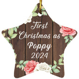 First Christmas As Poppy 2024 - Star Ornament A