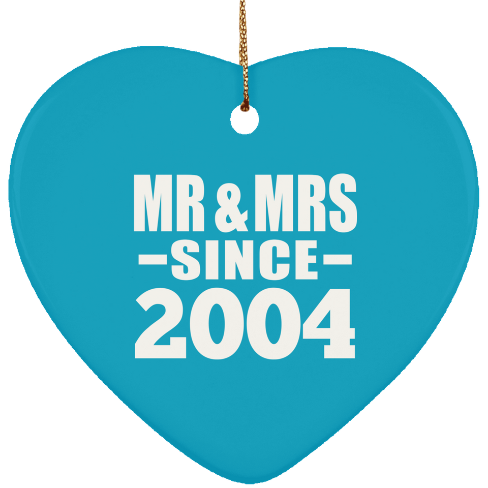 20th Anniversary Mr & Mrs Since 2004 - Heart Ornament