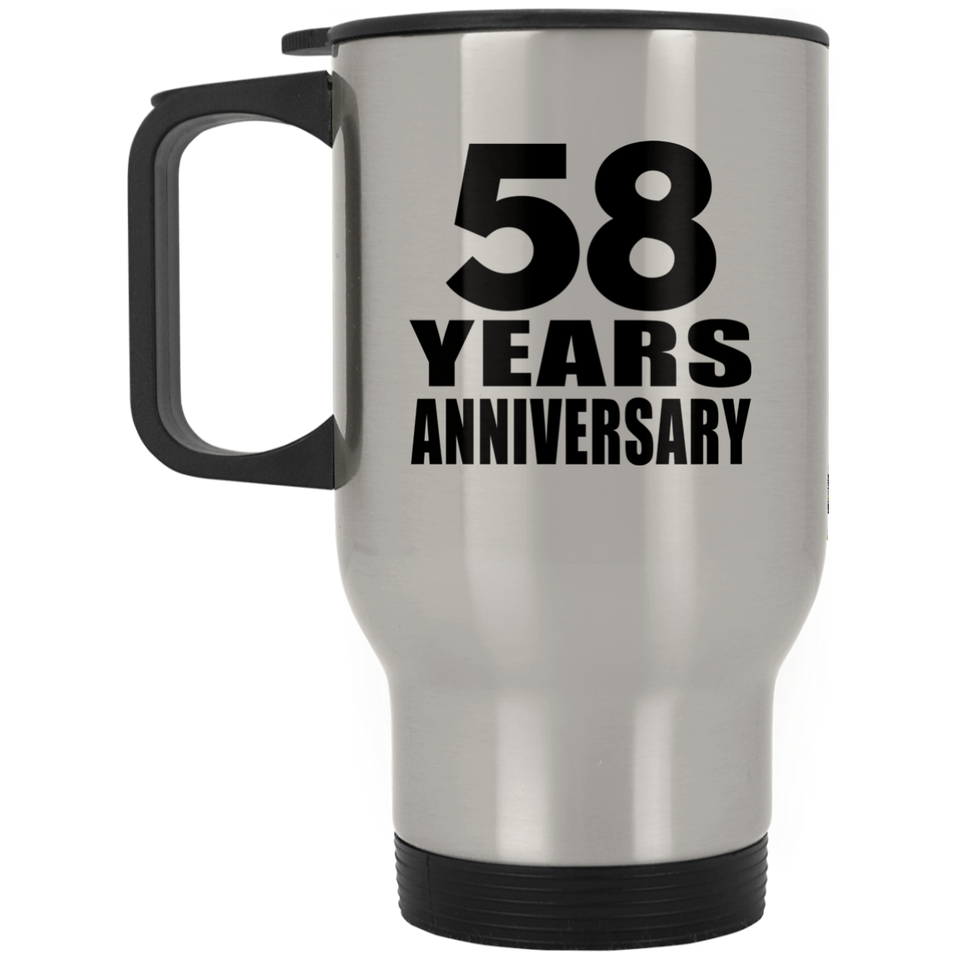 58th Anniversary 58 Years - Silver Travel Mug