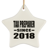 Tax Preparer Since 2018 - Star Ornament