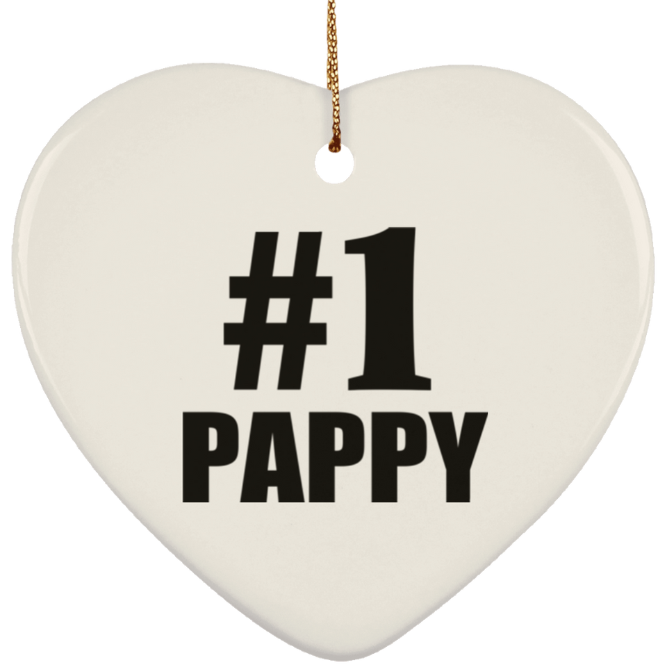 Number One #1 Pappy - Heart Ornament