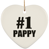 Number One #1 Pappy - Heart Ornament