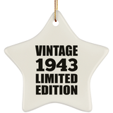 81st Birthday Vintage 1943 Limited Edition - Star Ornament