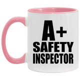 A+ Safety Inspector - 11oz Accent Mug Pink