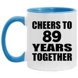 89th Anniversary Cheers To 89 Years Together - 11oz Accent Mug Blue