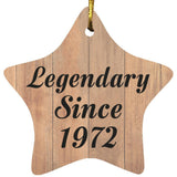 52nd Birthday Legendary Since 1972 - Star Ornament C
