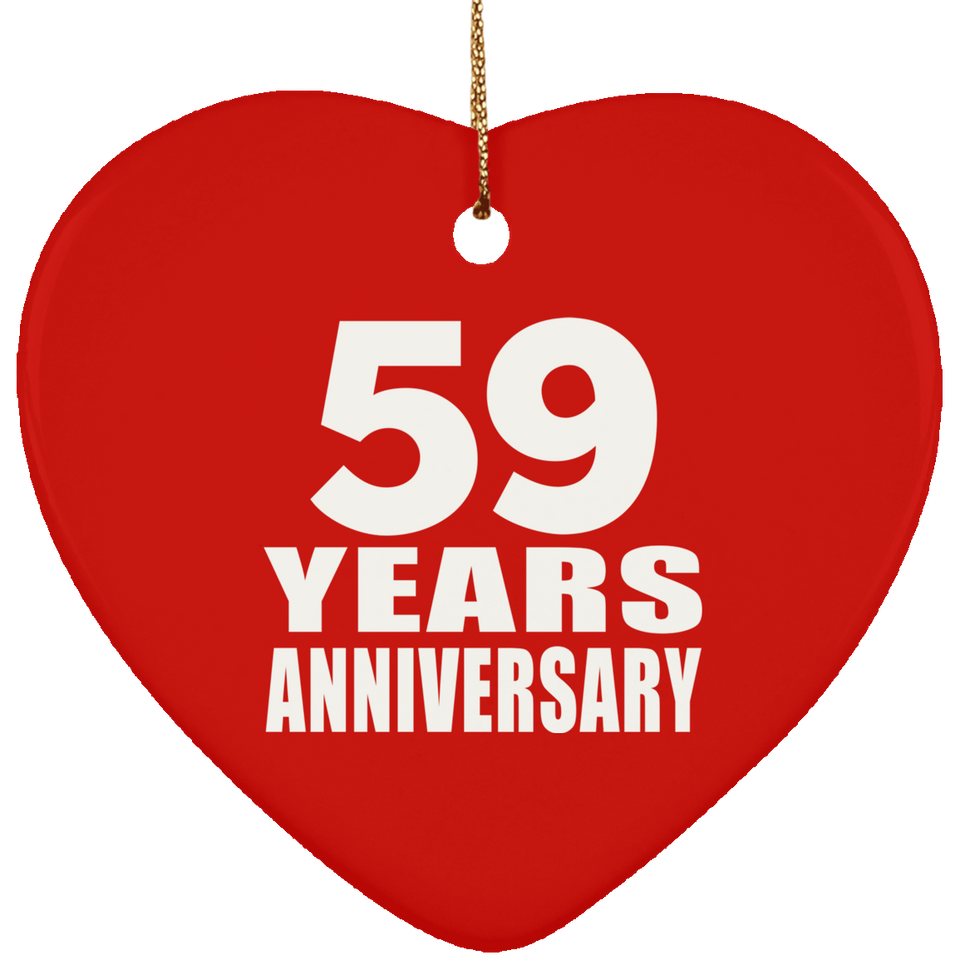 59th Anniversary 59 Years - Heart Ornament