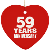 59th Anniversary 59 Years - Heart Ornament