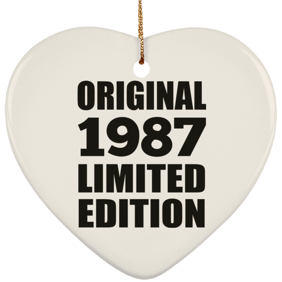 37th Birthday Original 1987 Limited Edition - Heart Ornament