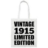 109th Birthday Vintage 1915 Limited Edition - Tote Bag White