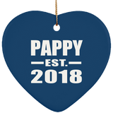 Pappy Established EST. 2018 - Heart Ornament