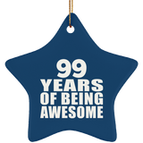 99th Birthday 99 Years Of Being Awesome - Star Ornament