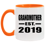 Grandmother Established EST. 2019 - 11oz Accent Mug Orange