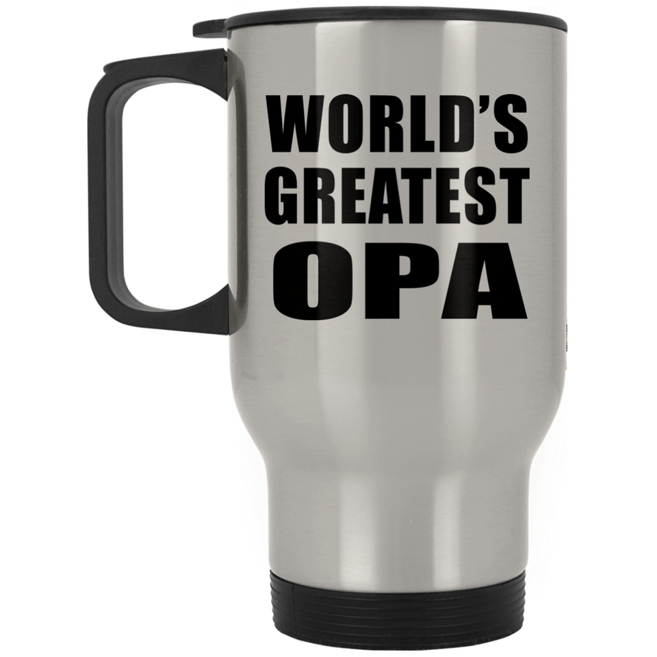 World's Greatest Opa - Silver Travel Mug
