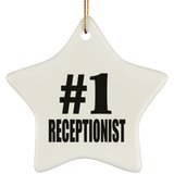 Number One #1 Receptionist - Star Ornament