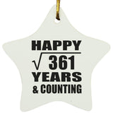Happy 19th Anniversary Square Root of 361 Years & Counting - Star Ornament