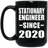 Stationary Engineer Since 2020 - 15oz Coffee Mug Black