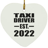 Taxi Driver Established EST. 2022 - Heart Ornament