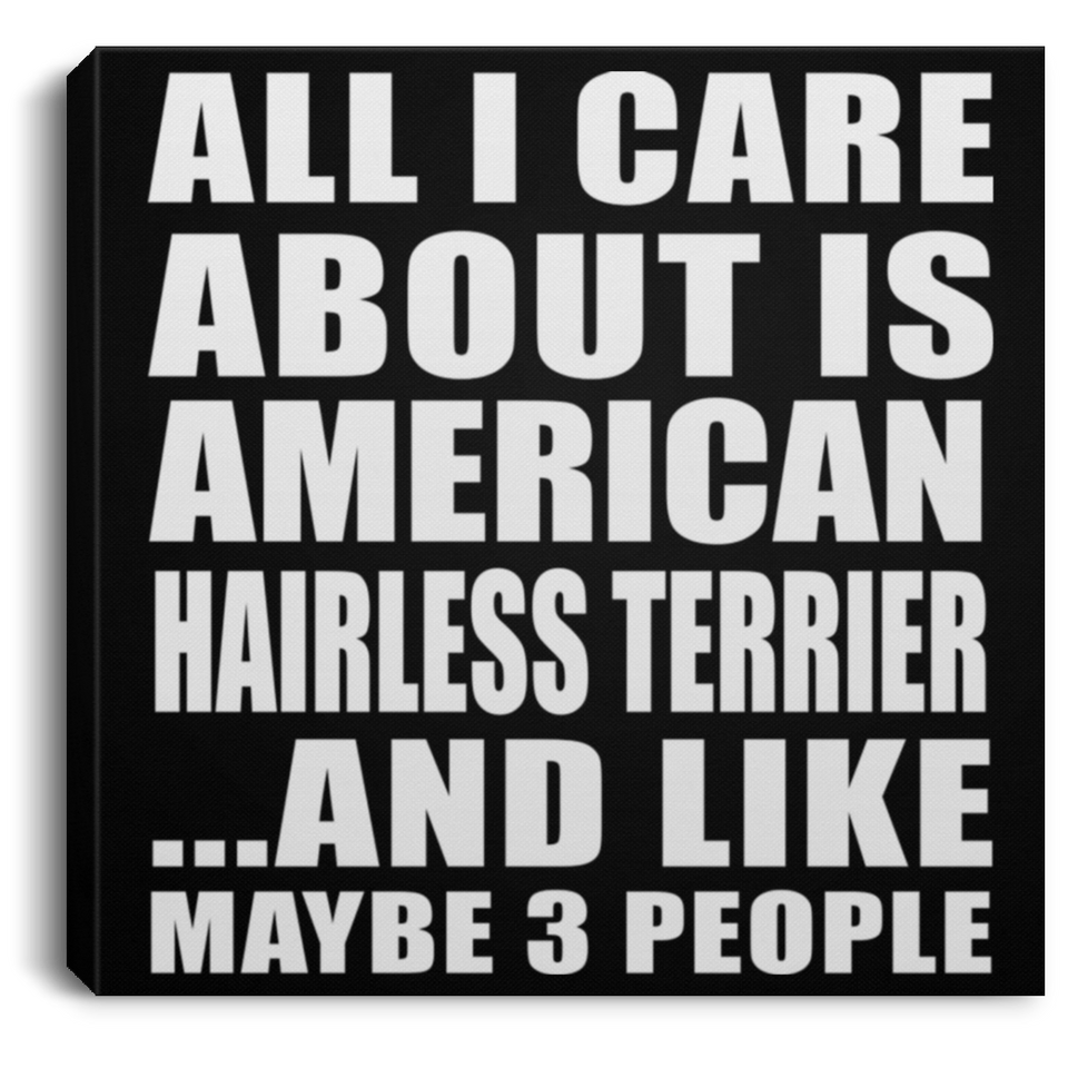 All I Care About Is American Hairless Terrier - Canvas Square