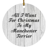 All I Want For Christmas Is My Manchester Terrier - Circle Ornament F