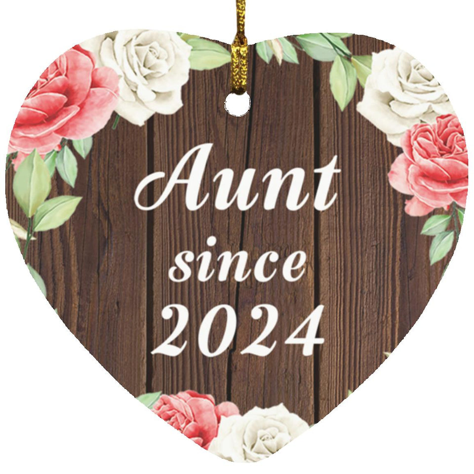 Aunt Since 2024 - Heart Ornament A