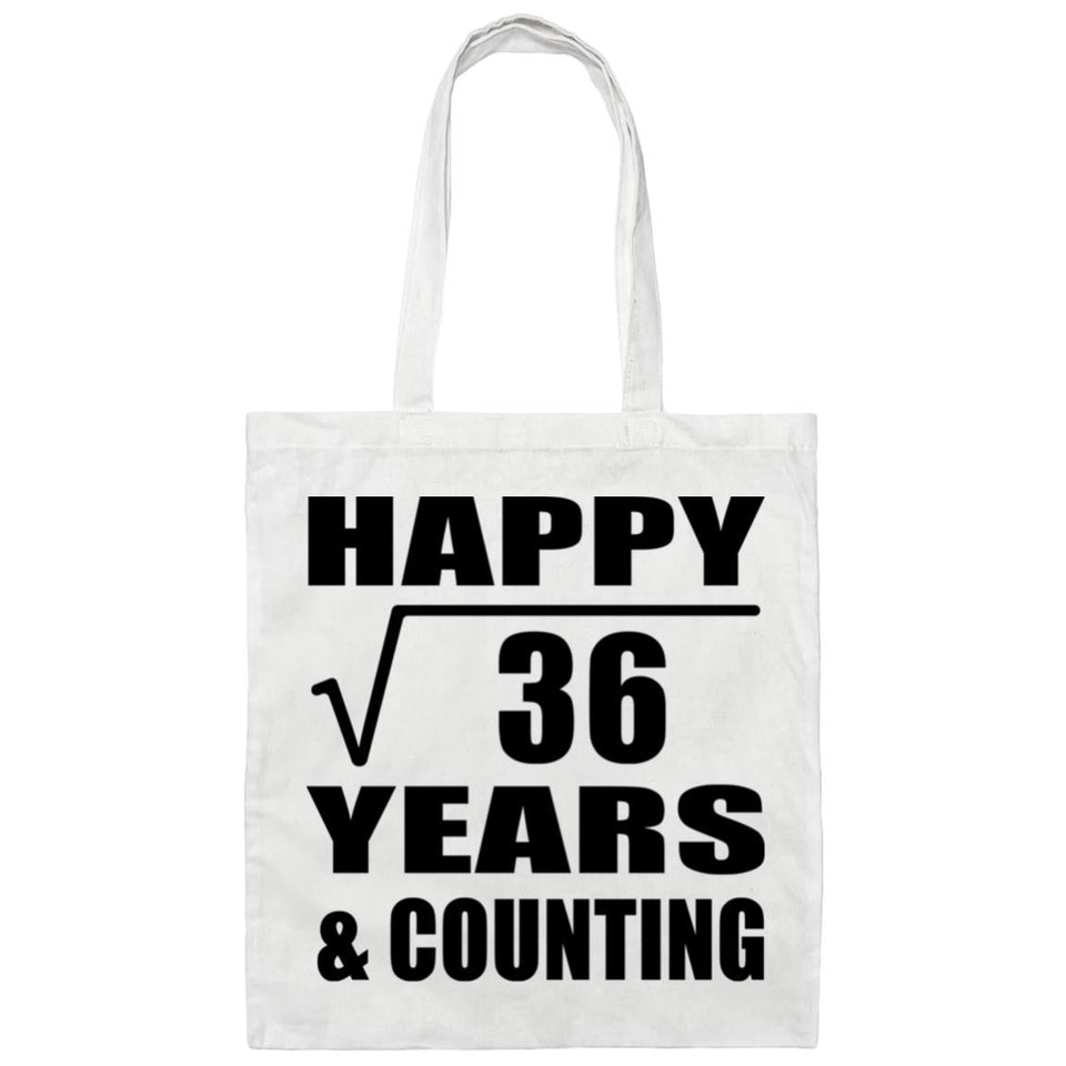 Happy 6th Anniversary Square Root of 36 Years & Counting - Tote Bag White
