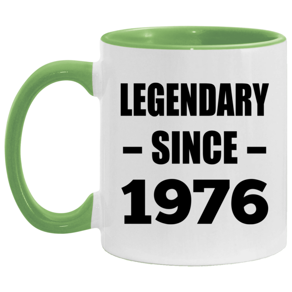 48th Birthday Legendary Since 1976 - 11oz Accent Mug Green